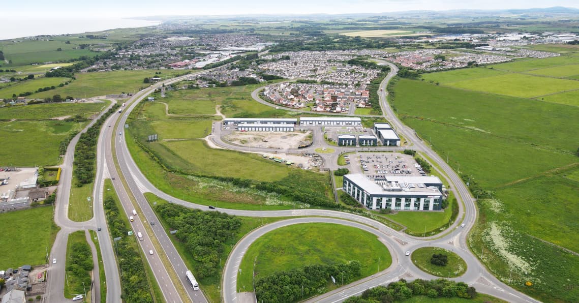 An aerial view of City South