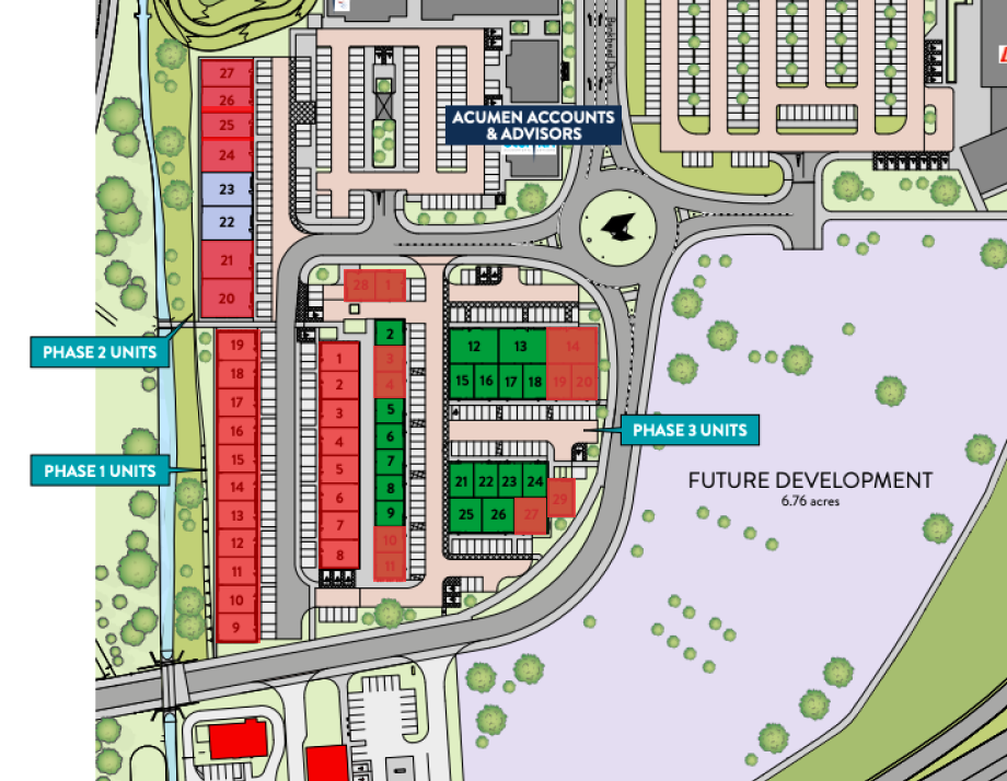 The City South Site plan showing availability May 2025